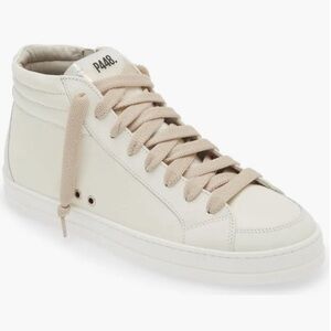 New P448 Skate High Top Luxury Designer White Sneaker Zip Up Size 36/6 MSRP $325